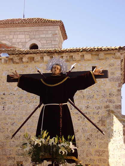 Imagen de San Francisco de San Miguel o de La Parrilla que se venera en su localidad natal. Fotografa cedida por Vctor Arranz.